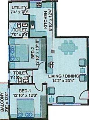 Aban Humming Bees (2BHK+2T (1,150 sq ft) 1150 sq ft) Aban Humming Bees (2BHK+2T (1,150 sq ft) 1150 sq ft)