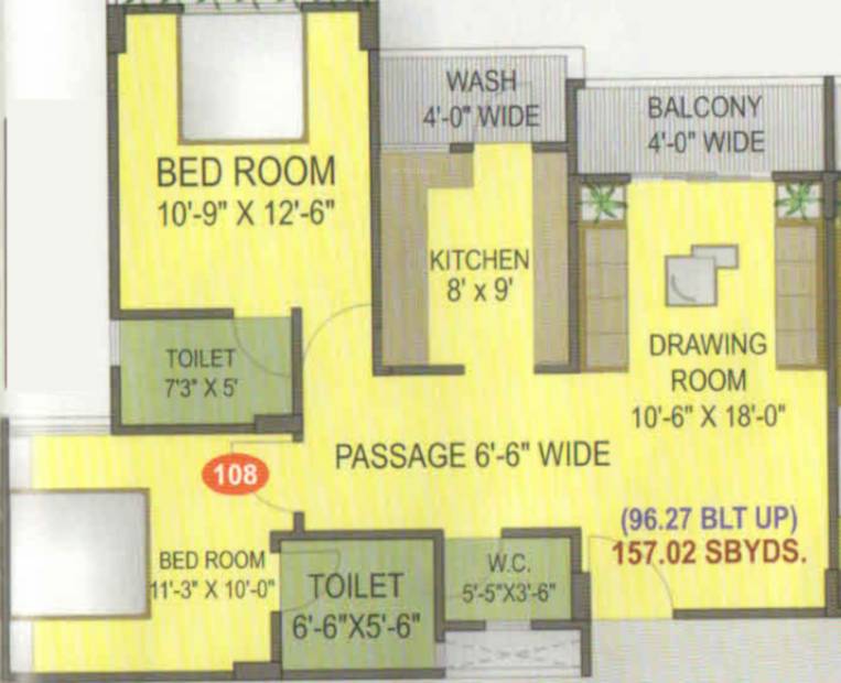 Ghoghari Amber Residency (2BHK+2T (1,413.182 sq ft) 1413.182 sq ft)