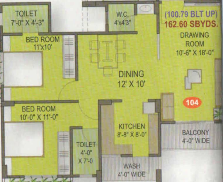 Ghoghari Amber Residency (2BHK+2T (1,463.4 sq ft) 1463.4 sq ft)