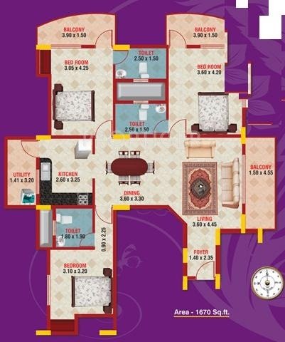 Aratt Williams Manor (3BHK+3T (1,670 sq ft) 1670 sq ft) Aratt Williams Manor (3BHK+3T (1,670 sq ft) 1670 sq ft)