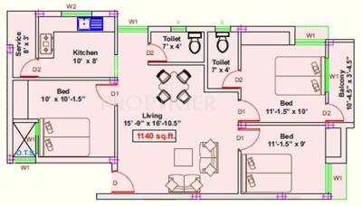 RKN Jayam Flats (3BHK+2T (1,140 sq ft) 1140 sq ft)