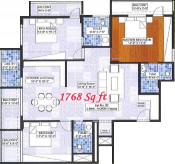Vinayaka Malleshwaram Enclave (2BHK+2T (1,768 sq ft) 1768 sq ft)