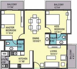 Pristine Meadows (2BHK+2T (1,313 sq ft) 1313 sq ft)
