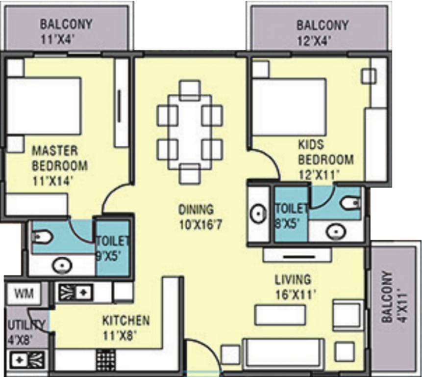 Pristine Meadows (2BHK+2T (1,313 sq ft) 1313 sq ft)