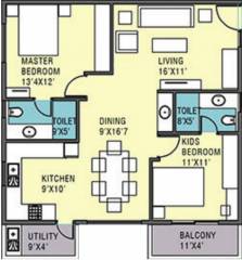 Pristine Meadows (2BHK+2T (1,149 sq ft) 1149 sq ft)