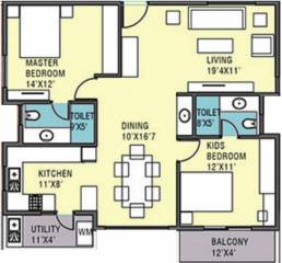 Pristine Meadows (2BHK+2T (1,251 sq ft) 1251 sq ft)