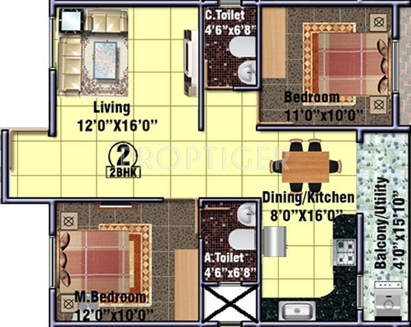 DS DSMAX SELDONS (2BHK+2T (1,114 sq ft) 1114 sq ft)