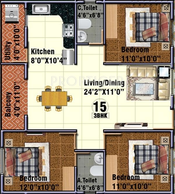 DS DSMAX SELDONS (3BHK+2T (1,310 sq ft) 1310 sq ft)