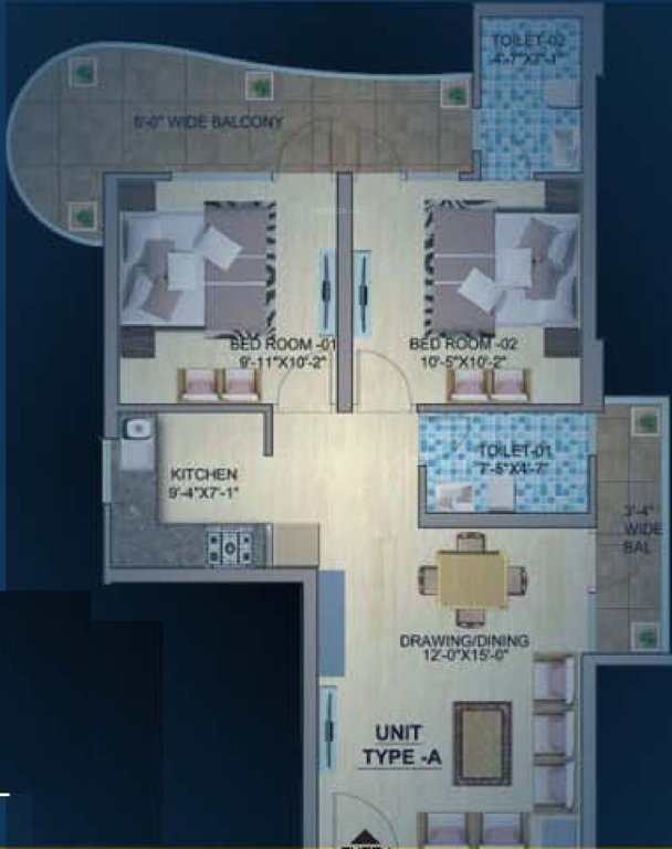 Mahira Homes (2BHK+2T (570 sq ft) 570 sq ft)