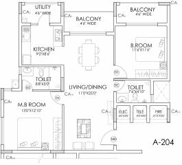 Perody Classic (2BHK+2T (1,212 sq ft) 1212 sq ft)