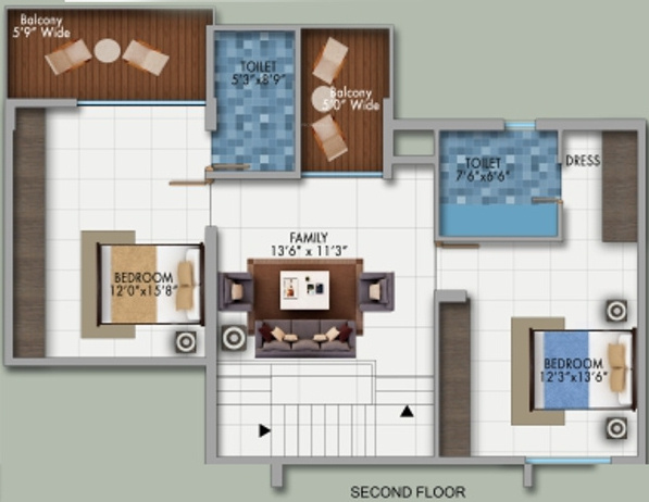  tropical garden Floor Plan Lower Level Duplex Plan