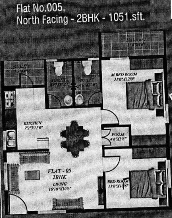 LKSJR Leelkrrish Residency (2BHK+2T (1,051 sq ft) 1051 sq ft)