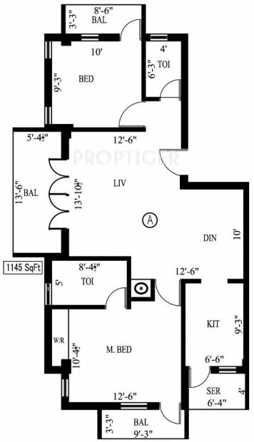 Rams Jai Vignesh (2BHK+2T (1,145 sq ft)   Servant Room 1145 sq ft)