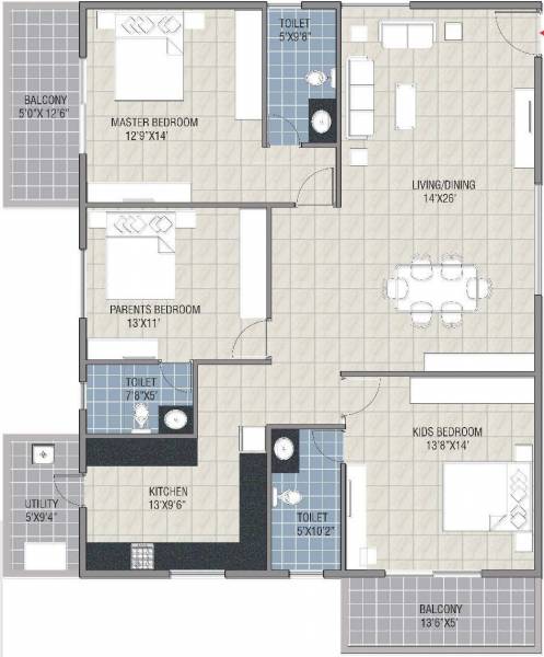 Navanaami Platina (3BHK+3T (1,960 sq ft) 1960 sq ft)
