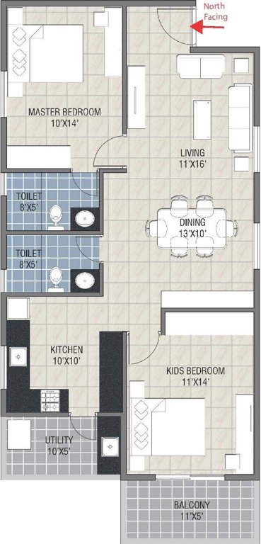 Navanaami Platina (2BHK+2T (1,190 sq ft) 1190 sq ft)