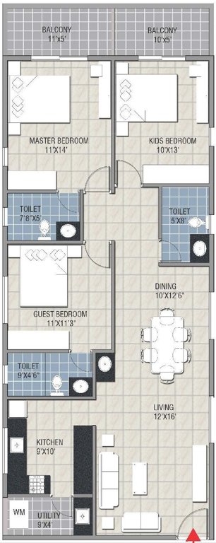 Navanaami Platina (3BHK+3T (1,545 sq ft) 1545 sq ft)