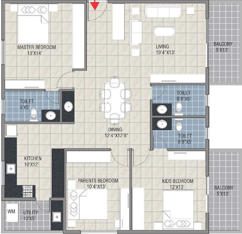 Navanaami Platina (3BHK+3T (1,760 sq ft) 1760 sq ft)
