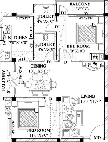 Guru Vignesh (2BHK+2T (896 sq ft) 896 sq ft)