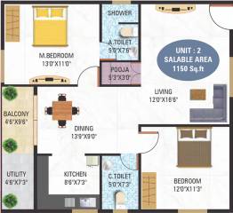 5 Elements GR Lotus (2BHK+2T (1,150 sq ft) 1150 sq ft)