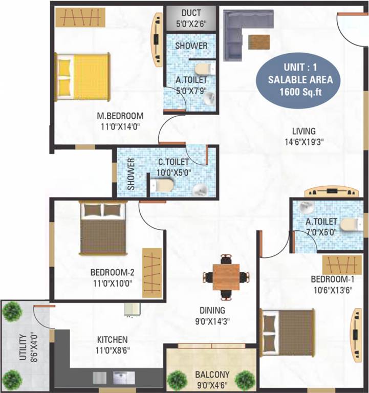 5 Elements GR Lotus (3BHK+3T (1,600 sq ft) 1600 sq ft)