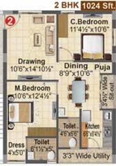 Madhavaram Serenity (2BHK+2T (1,023.97 sq ft) + Pooja Room 1023.97 sq ft)