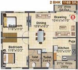 Madhavaram Serenity (2BHK+2T (1,167.99 sq ft) + Pooja Room 1167.99 sq ft)