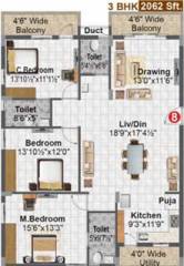 Madhavaram Serenity (3BHK+3T (2,061.93 sq ft) + Pooja Room 2061.93 sq ft)