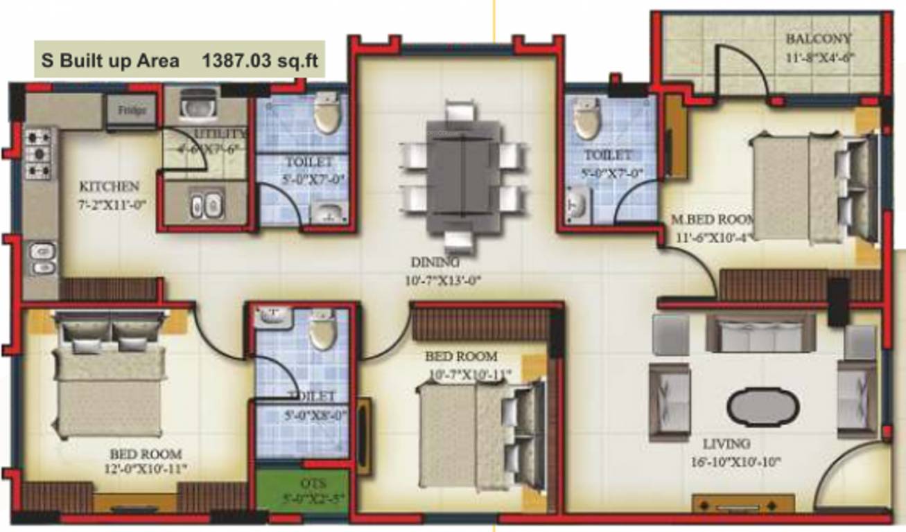 Span Span Krishna (3BHK+3T (1,387.03 sq ft) 1387.03 sq ft) Span Span Krishna (3BHK+3T (1,387.03 sq ft) 1387.03 sq ft)