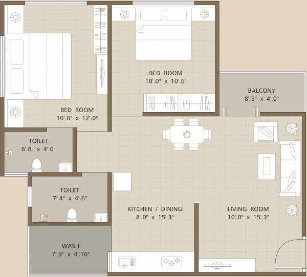 Aditya Devesh Icon (2BHK+2T (710 sq ft) 710 sq ft)