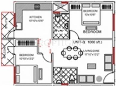 Sanjana Sahara (2BHK+2T (1,000 sq ft) 1000 sq ft)