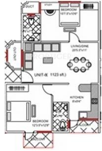 Sanjana Sahara (2BHK+2T (1,123 sq ft) 1123 sq ft)