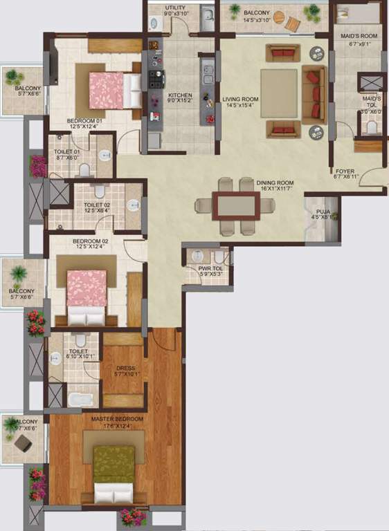 Siddh Shekha Marquis (3BHK+3T (2,910 sq ft) + Servant Room 2910 sq ft)