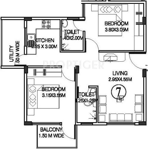 Kataria Residency (2BHK+2T (740 sq ft) 740 sq ft) Kataria Residency (2BHK+2T (740 sq ft) 740 sq ft)