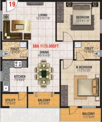 Jayani Paradise (2BHK+2T (1,175 sq ft) 1175 sq ft)