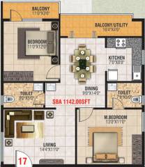 Jayani Paradise (2BHK+2T (1,142 sq ft) 1142 sq ft)