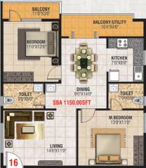 Jayani Paradise (2BHK+2T (1,150 sq ft) 1150 sq ft)