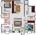K N Infra Projects Pvt Ltd Rambagh (2BHK+2T (1,554 sq ft) Study Room 1554 sq ft) K N Infra Projects Pvt Ltd Rambagh (2BHK+2T (1,554 sq ft) Study Room 1554 sq ft)