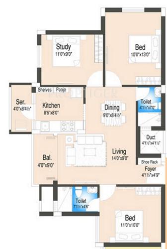 DABC Euphorbia Phase 1 (3BHK+2T (1,078 sq ft) 1078 sq ft) DABC Euphorbia Phase 1 (3BHK+2T (1,078 sq ft) 1078 sq ft)