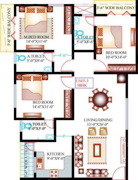 Amigo Amigo Cockburn (3BHK+3T (1,532 sq ft) 1532 sq ft)