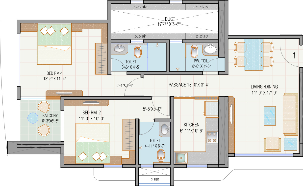 MJ Shah Arihant Towers (2BHK+2T (823 sq ft) 823 sq ft)