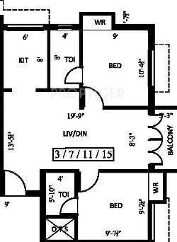 Rams Maurya (2BHK+2T (785 sq ft) 785 sq ft)