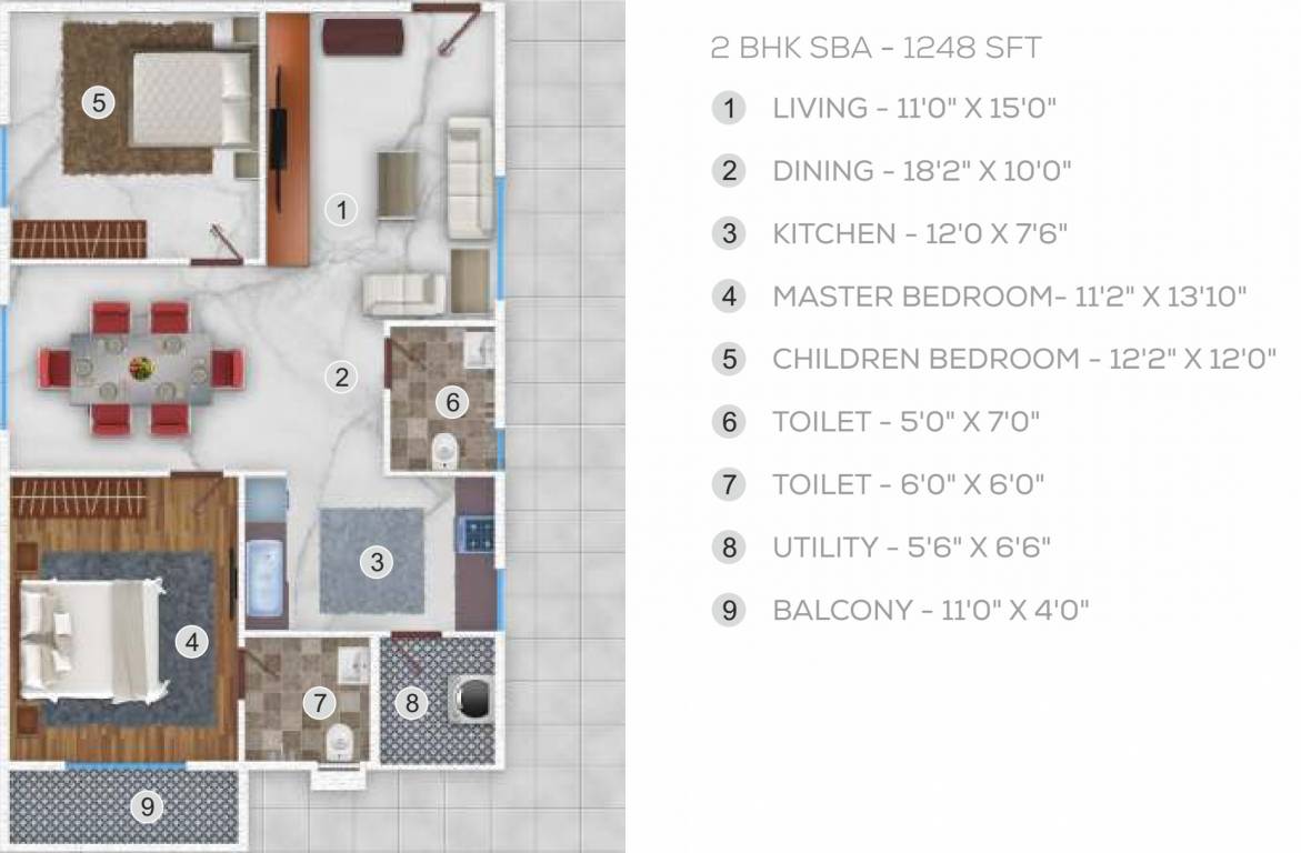 Garudathri Vibhuthi Residency (2BHK+2T (1,248 sq ft) 1248 sq ft) Garudathri Vibhuthi Residency (2BHK+2T (1,248 sq ft) 1248 sq ft)
