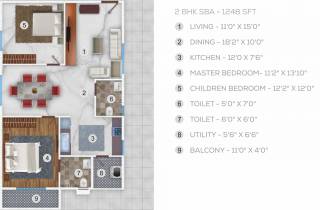 Garudathri Vibhuthi Residency (2BHK+2T (1,248 sq ft) 1248 sq ft) Garudathri Vibhuthi Residency (2BHK+2T (1,248 sq ft) 1248 sq ft)