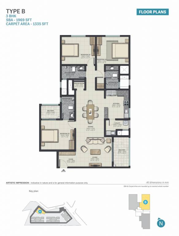 Sobha Palacia (3BHK+3T (1,969 sq ft) 1969 sq ft) Sobha Palacia (3BHK+3T (1,969 sq ft) 1969 sq ft)