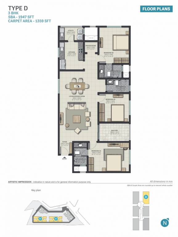 Sobha Palacia (3BHK+3T (1,947 sq ft) 1947 sq ft) Sobha Palacia (3BHK+3T (1,947 sq ft) 1947 sq ft)