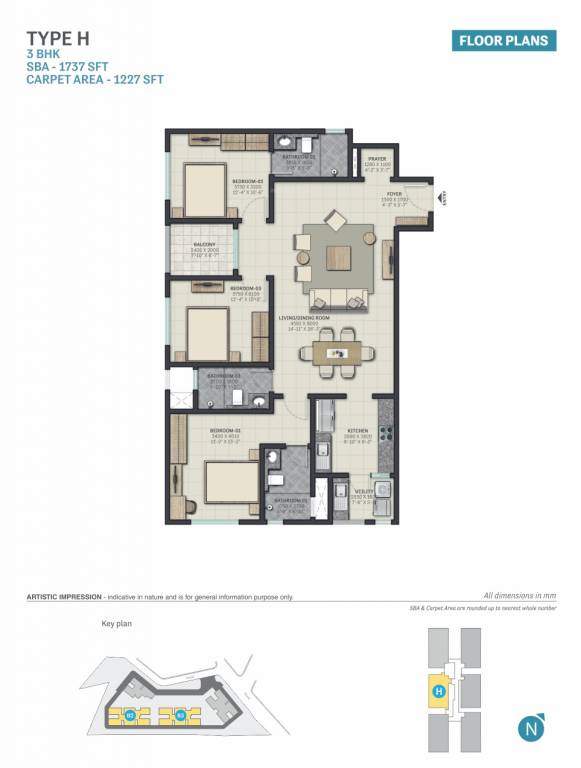 Sobha Palacia (3BHK+3T (1,737 sq ft) 1737 sq ft) Sobha Palacia (3BHK+3T (1,737 sq ft) 1737 sq ft)