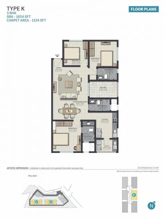 Sobha Palacia (3BHK+3T (1,634 sq ft) 1634 sq ft) Sobha Palacia (3BHK+3T (1,634 sq ft) 1634 sq ft)