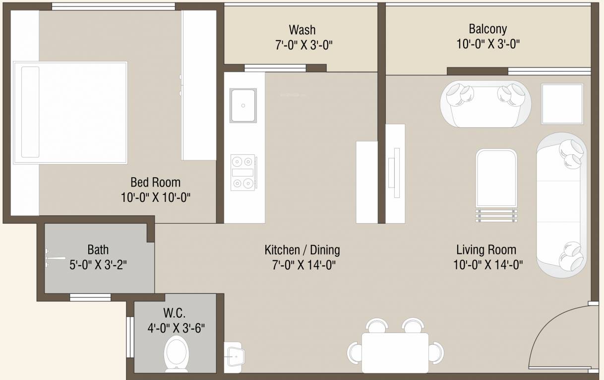 Devesh Iconic (1BHK+1T (750 sq ft) 750 sq ft)