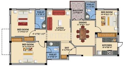 Casagrand Coral Reef (3BHK+3T (1,634 sq ft) 1634 sq ft)