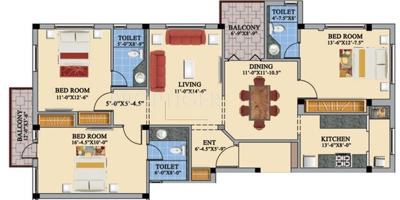 Casagrand Coral Reef (3BHK+3T (1,779 sq ft) 1779 sq ft)